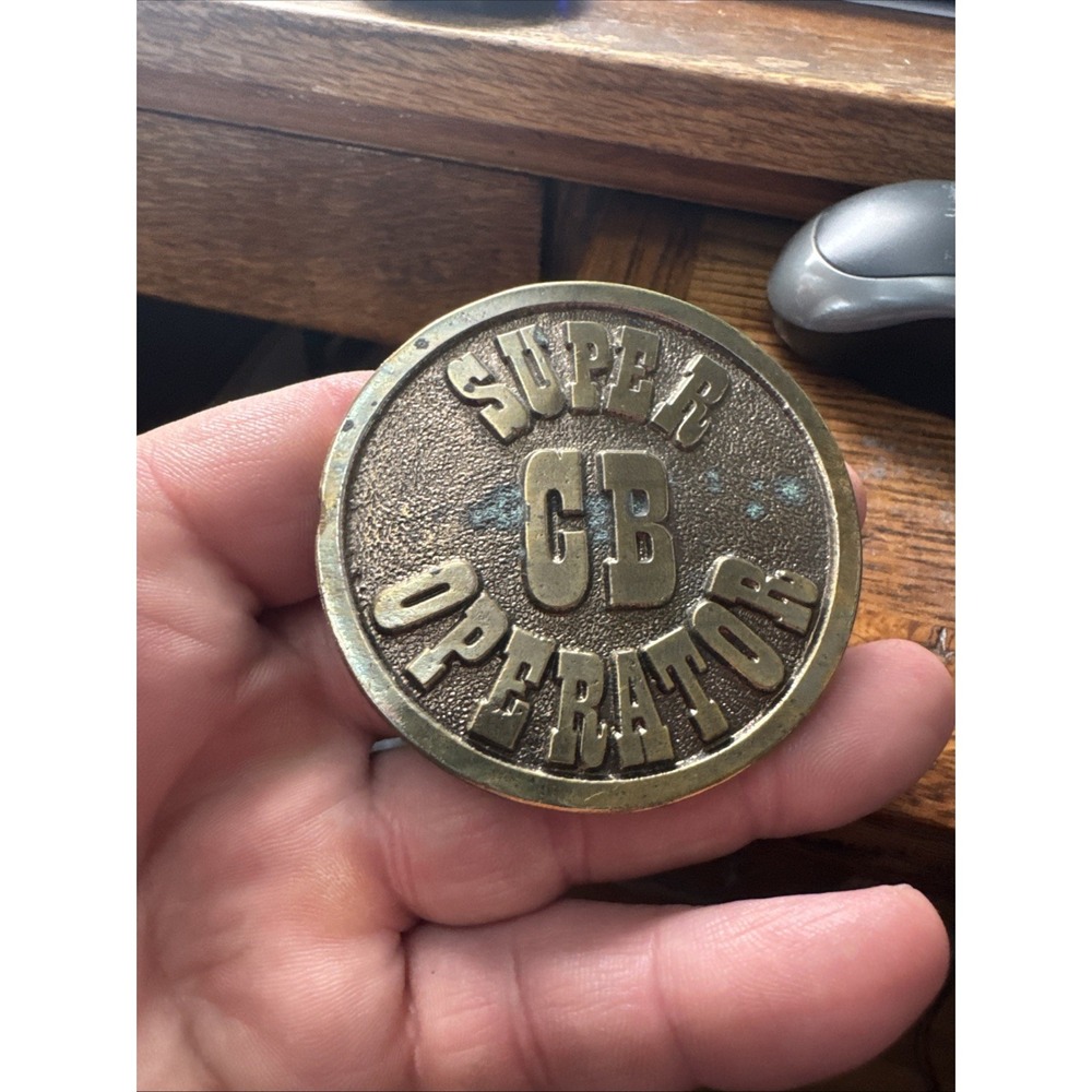 Vintage Old Super CB Radio Operator Belt Buckle Wyoming Studio Art Works 1976